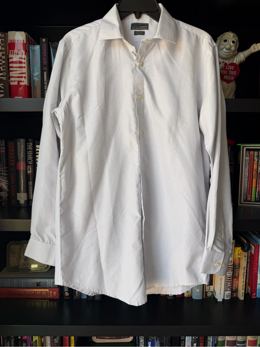 Black Label White Textured Men's Dress Shirt
